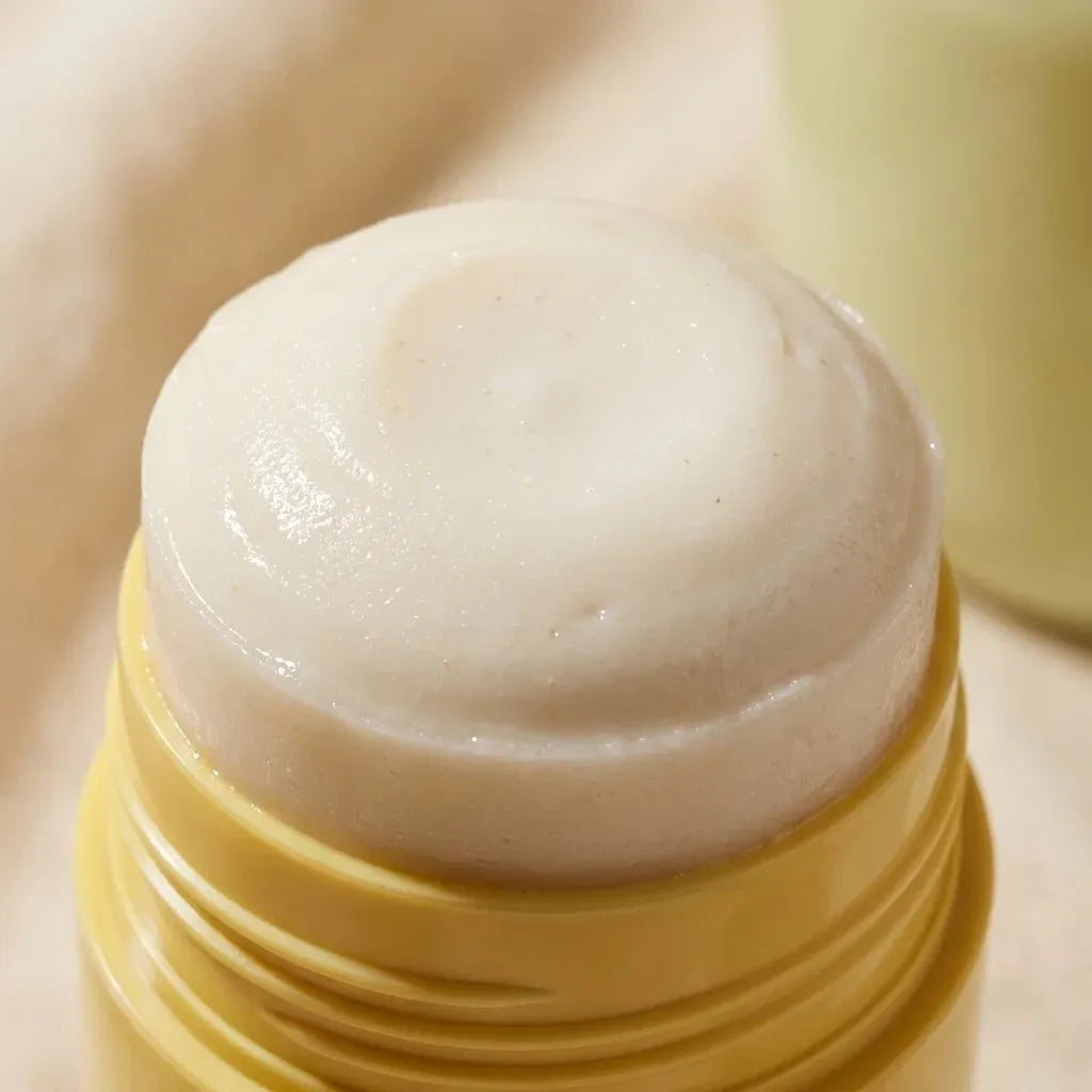 Vanilla and pistachio solid balm close-up