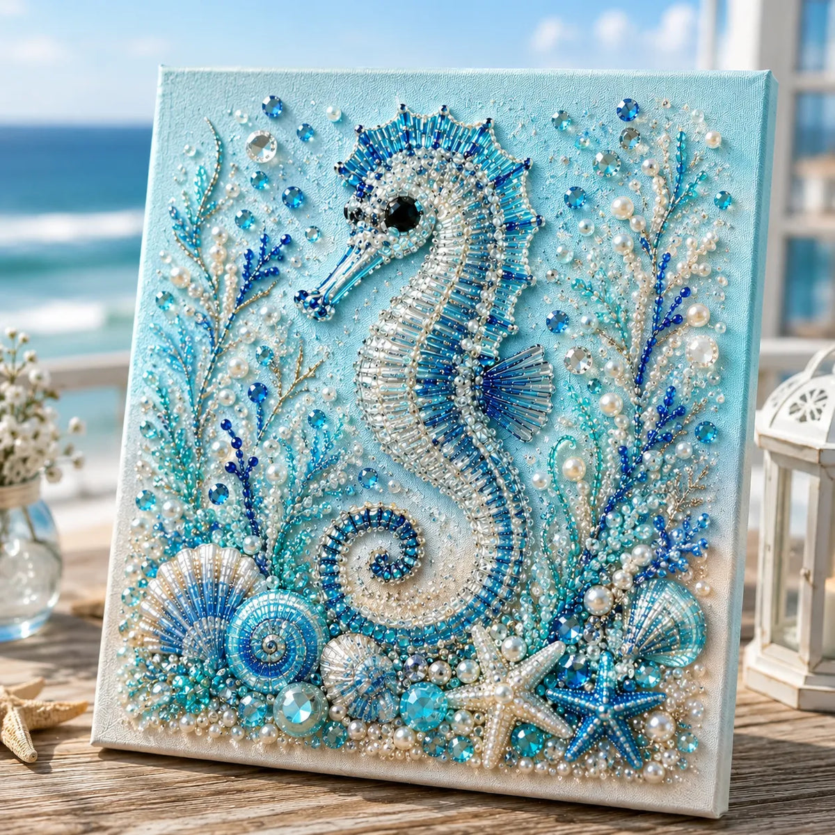 🔥🔥Buy 3 Get 1 Free🌊✨ Ocean Theme Pearl Art DIY Kit – Relaxing DIY Craft to Create Stunning Coastal Artwork