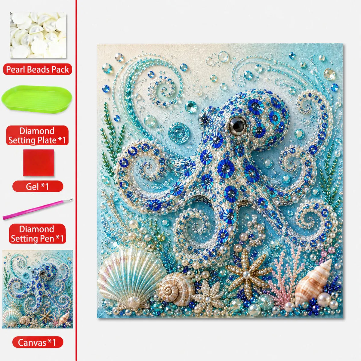 🔥🔥Buy 3 Get 1 Free🌊✨ Ocean Theme Pearl Art DIY Kit – Relaxing DIY Craft to Create Stunning Coastal Artwork