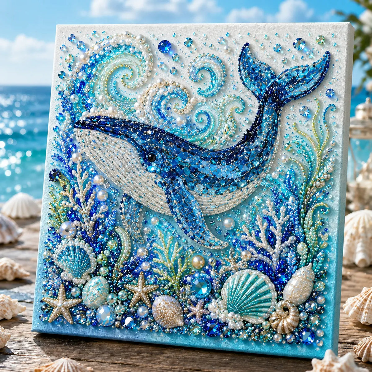 🔥🔥Buy 3 Get 1 Free🌊✨ Ocean Theme Pearl Art DIY Kit – Relaxing DIY Craft to Create Stunning Coastal Artwork
