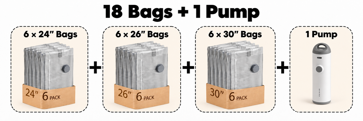 Compression Storage Vacuum Pump PRO Travel Set