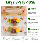 ROLOOF Disposable Stretch Food Covers — 200 Pack