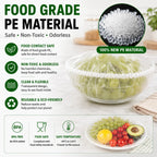 ROLOOF Disposable Stretch Food Covers — 200 Pack