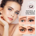 👁️Reusable Self-Adhesive False Eyelashes – 3-Pair Glue-Free Lash Set💕