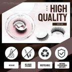 👁️Reusable Self-Adhesive False Eyelashes – 3-Pair Glue-Free Lash Set💕